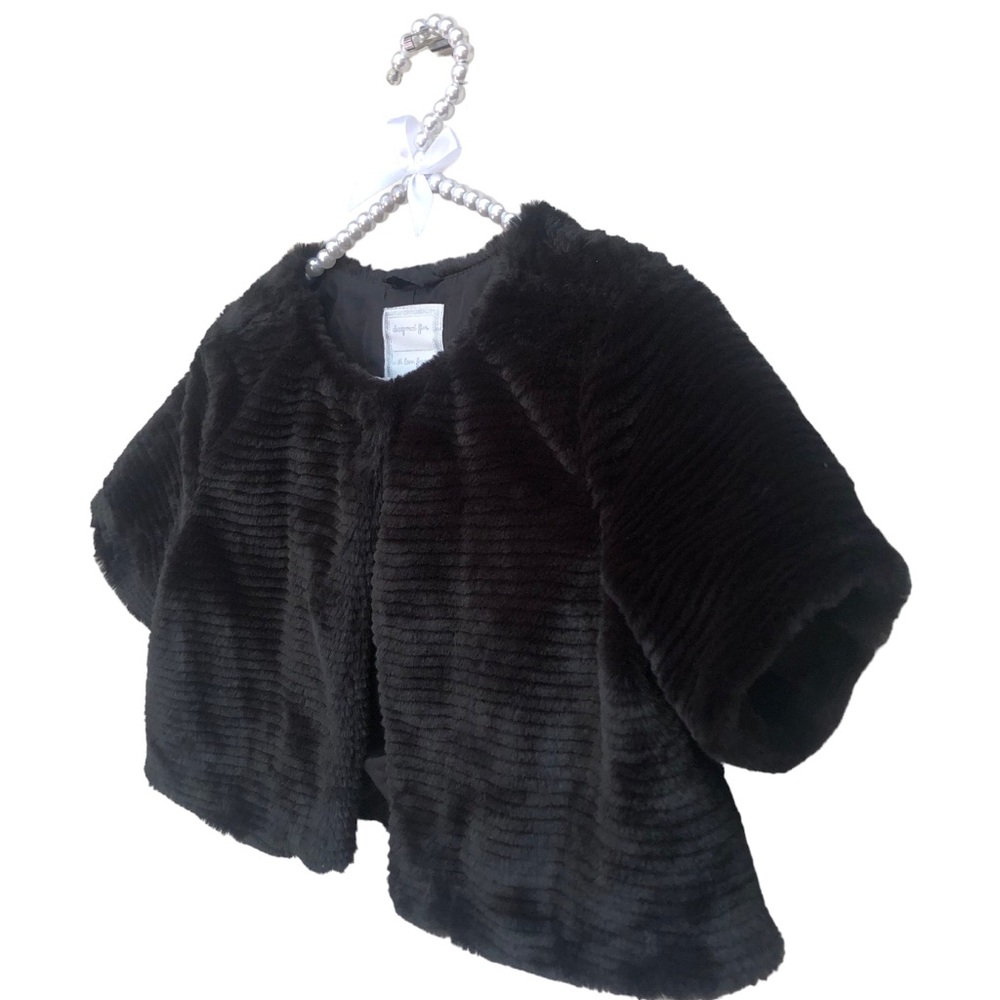 Gymboree Faux Fur Black Capelet size 14 - Picture 4 of 7